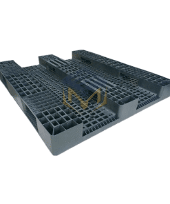 Pallet nhựa đen tái sinh 1200x1400x150mm mặt sau