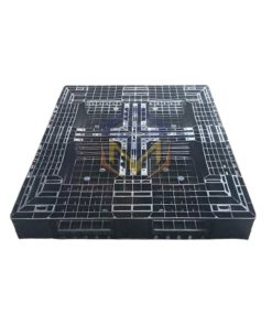 Pallet nhựa cũ màu đen 1100x1400x150mm
