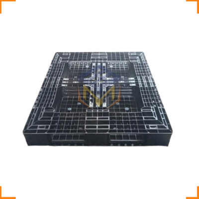 Pallet nhựa cũ màu đen 1100x1400x150mm