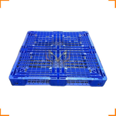 Pallet nhựa mặt lưới 1050x1050x120mm (Xanh dương)