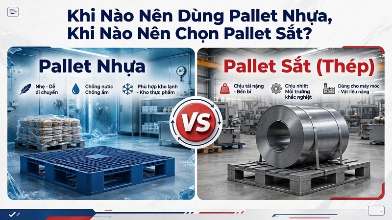 Nên Dùng Pallet Nhựa, Khi Nào Nên Chọn Pallet Sắt