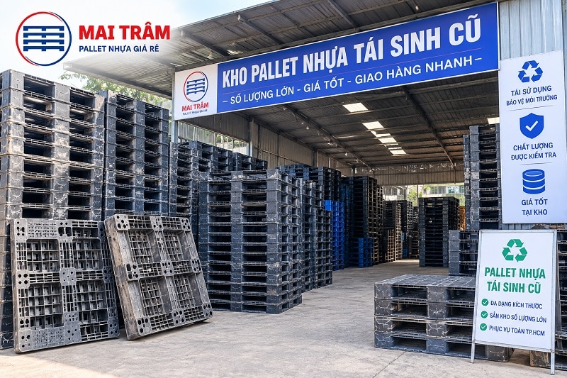 pallet nhựa cũ tái sinh