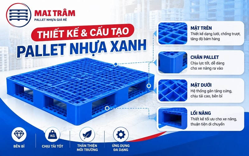 thiết kế pallet nhựa xanh