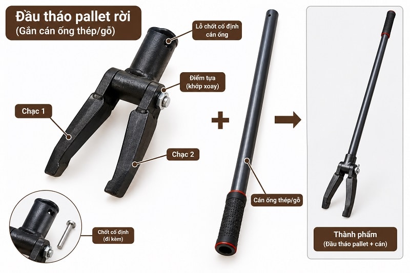 Đầu tháo pallet rời
