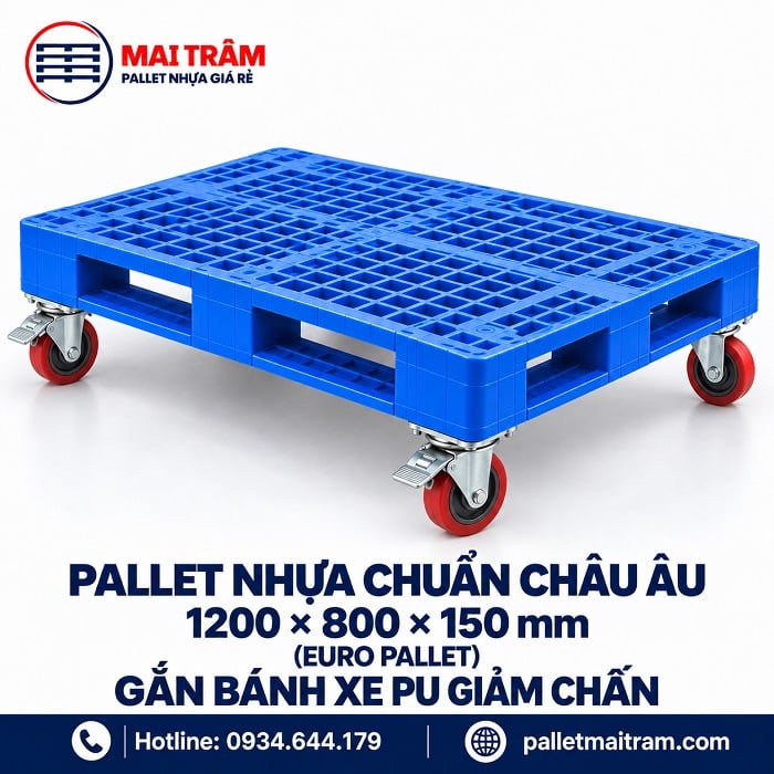 Pallet nhựa 1200x800x150mm chuẩn Châu Âu