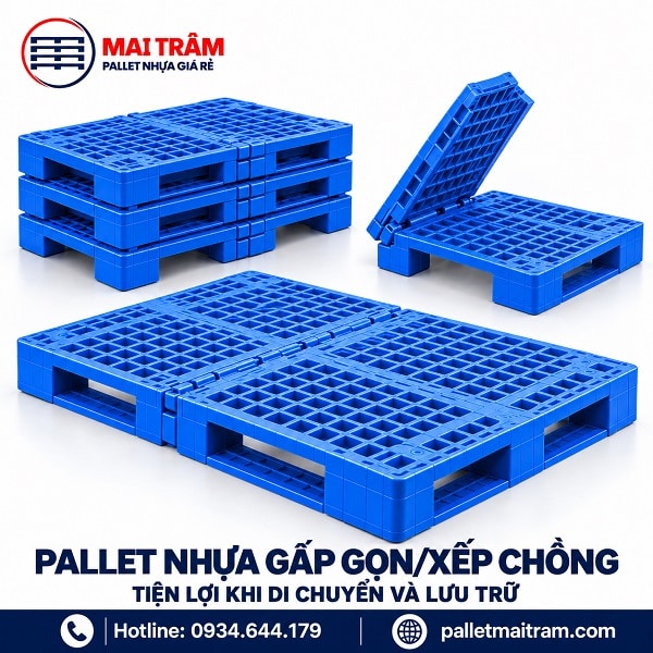 Pallet nhựa gấp gọn