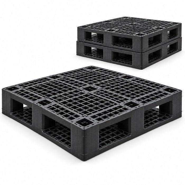 pallet nhựa đen liền khối 2 mặt