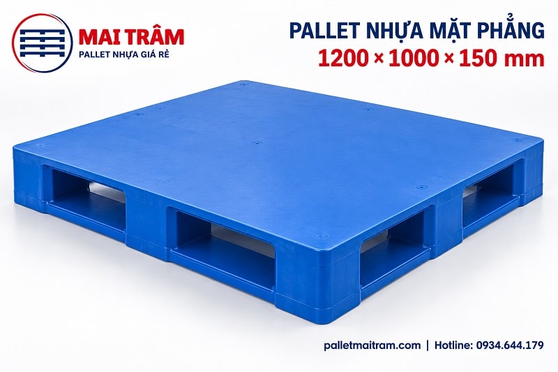 Pallet nhựa mặt phẳng 1200x1000x150mm