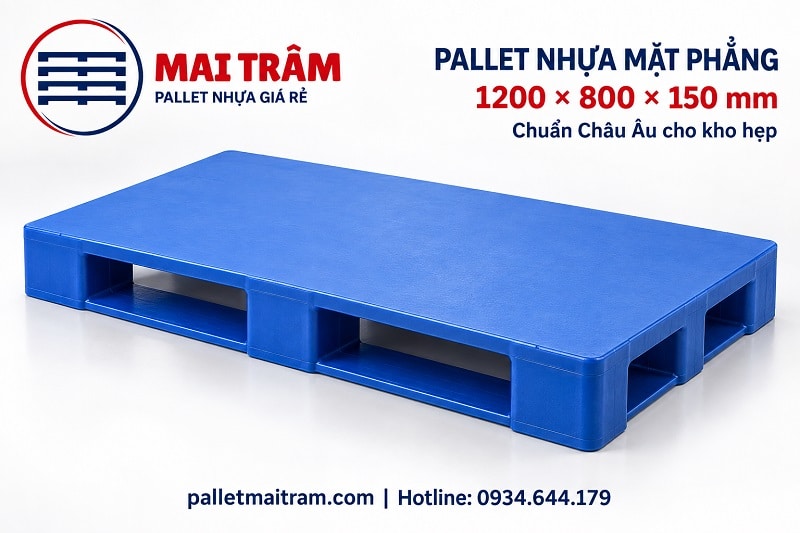 pallet nhựa mặt phẳng 1200 × 800 × 150 mm
