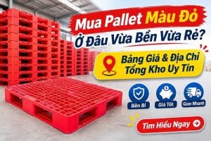 pallet nhựa màu đỏ